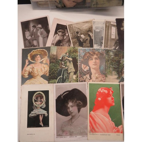 43 - ALBUM OF FILM STAR /FEMALE POSTCARDS- VICTORIAN