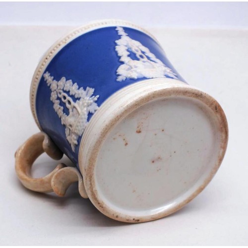 263 - ANTIQUE RARE BLUE AND WHITE PEARLWARE JASPERWARE MUG