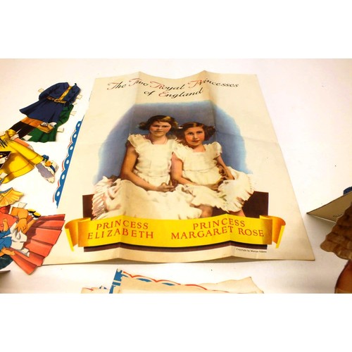 275 - VINTAGE CARDBOARD CUT OUT DRESS-UP PRINCESS ELIZABETH & PRINCESS MARGARET