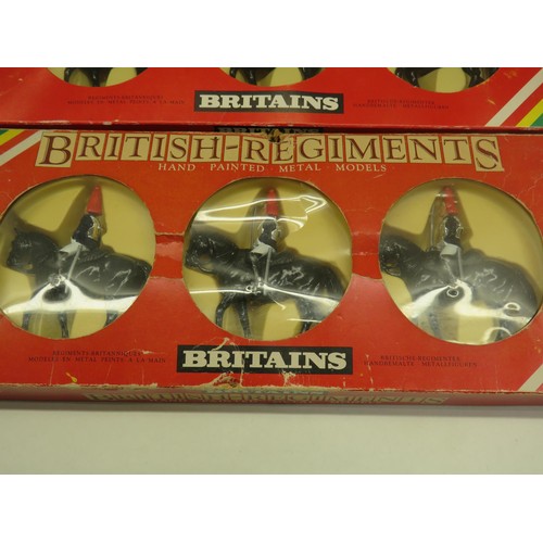 53 - 2x BRITAINS BRITISH REGIMENTS, HAND PAINTED METAL MODEL SETS - BOXED