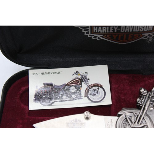 427 - HARLEY DAVIDSON Motorcycles Advertising Stainless Steel Pocket Knife / Tool