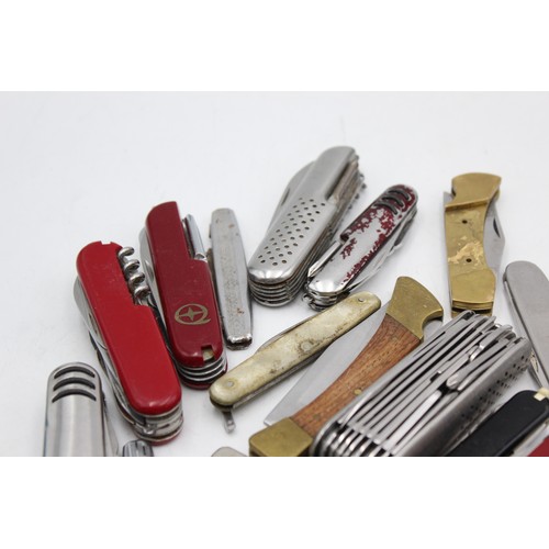 437 - 20 x Assorted Pocket KNIVES / TOOLS Inc Vintage, Swiss Army, Multi Tool Etc