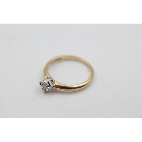 474 - 9ct Gold Vintage Diamond Solitaire Ring (2.9g)