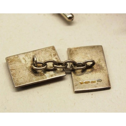 379 - ASSORTED SILVER CUFFLINKS