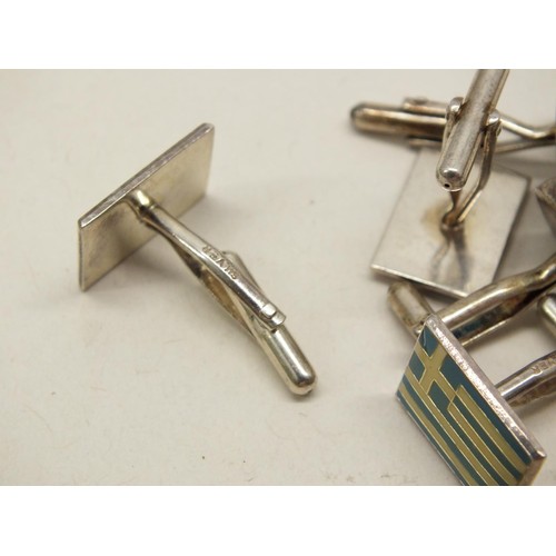 379 - ASSORTED SILVER CUFFLINKS