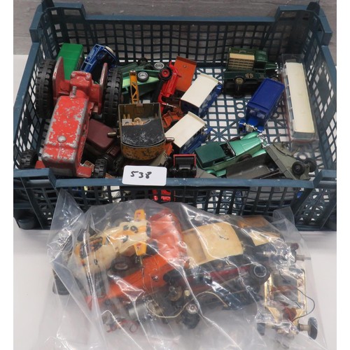 538 - SELECTION OF ASSORTED PLAYWORN DIECAST