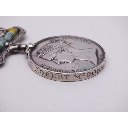 36 - ORIGINAL CRIMEA MEDAL WITH 4 BARS SEBASTOPOL, INKERMAN, BALAKLAVA, ALMA AWARDED TO ROBERT MCDONALD 1... 