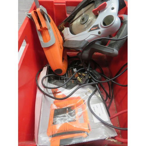 11 - SELECTION OF TOOLS INCLUDES MAC SANDER, SCORPION SAW, RIP SAW ETC