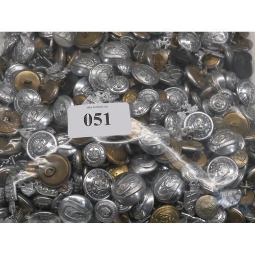 51 - APPROX 2kg OF UNIFORM BUTTONS AND COLLAR BADGES - POLICE, FIRE, MILITARY etc