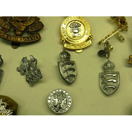 52 - BAG OF MILITARY AND OTHER BADGES
