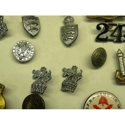 52 - BAG OF MILITARY AND OTHER BADGES