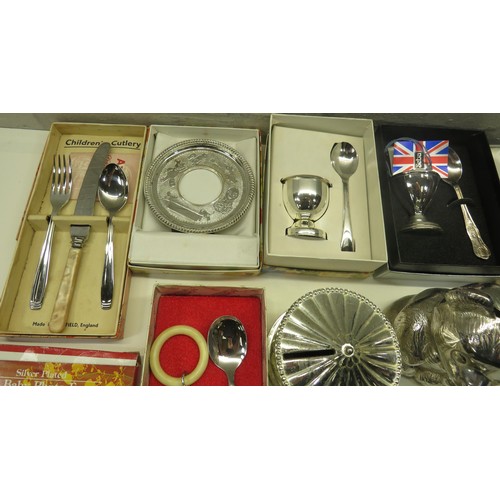 66 - JOBLOT OF CHRISTENING ITEMS, CUTLERY SET ETC