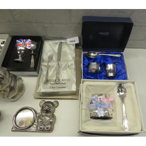 66 - JOBLOT OF CHRISTENING ITEMS, CUTLERY SET ETC