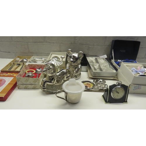 66 - JOBLOT OF CHRISTENING ITEMS, CUTLERY SET ETC