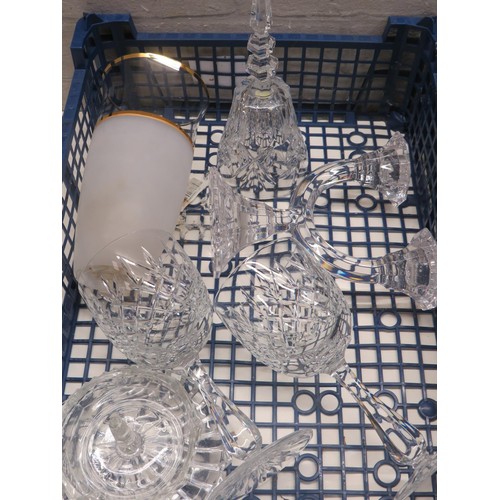95 - TWO TRAYS OF QUALITY CUT GLASS & CRYSTAL ETC