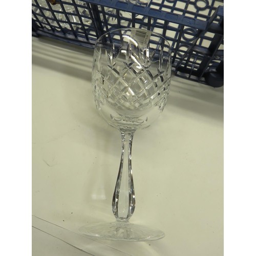 95 - TWO TRAYS OF QUALITY CUT GLASS & CRYSTAL ETC