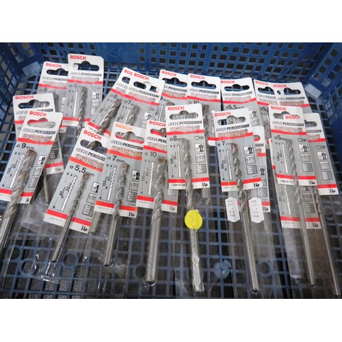 19 - 20 x ASSORTED BOSCH SILVER PERCUSSION BITS 5MM-10MM