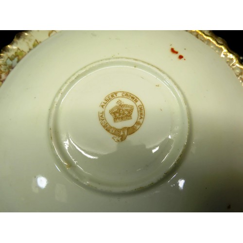 70 - THREE TRAYS OF CERAMICS INCLUDES ROYAL ALBERT CROWN CHINA SET, SPODE AND ADAMS PLATES