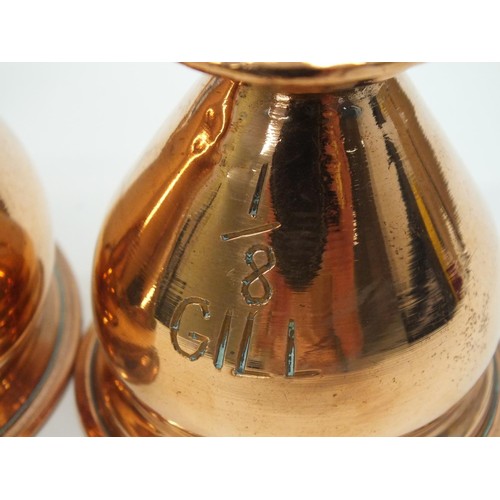 385 - 2 x COPPER MEASURE JUGS