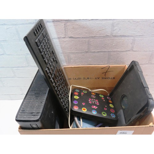 86 - SELECTION OF ELETRICS- X-BOX, KEYBOARD PHILIPS DVD PLAYER