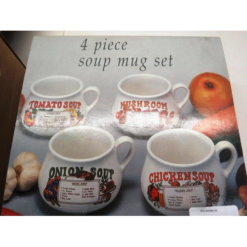 200 - SET OF TEN SOUP MUGS