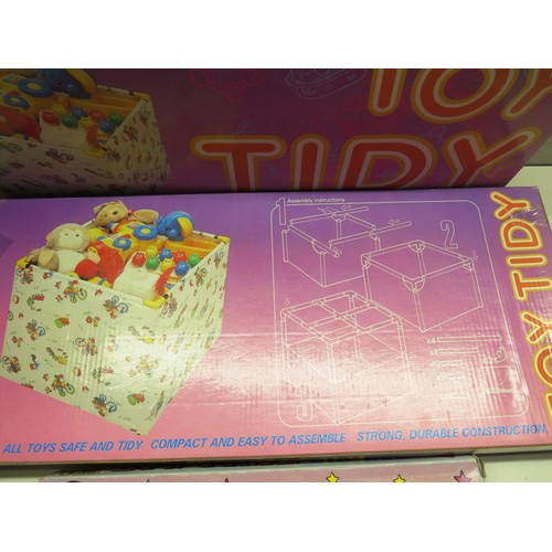 396 - 2 x TOY TIDY, FAIRYLAND CASTLE RIDE BIG TIME GIFT BOX