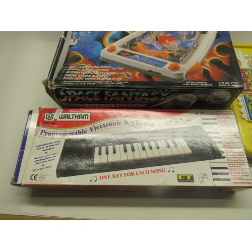 503 - SPACE FANTASY PINBALL WALTHAMKEYBOARD, TOY TIDY, SONIC TRAIN