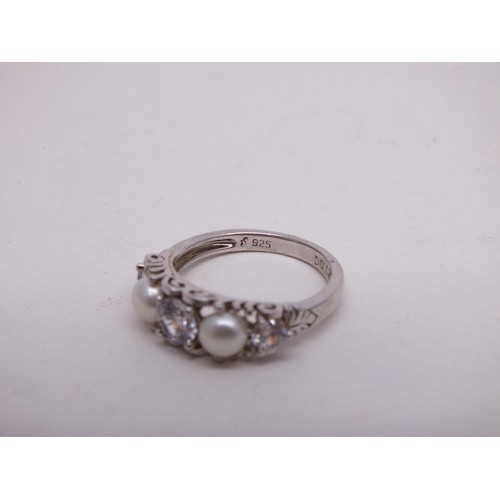 295 - 3 x SILVER RINGS INCLUDING M.O.P AND CZ