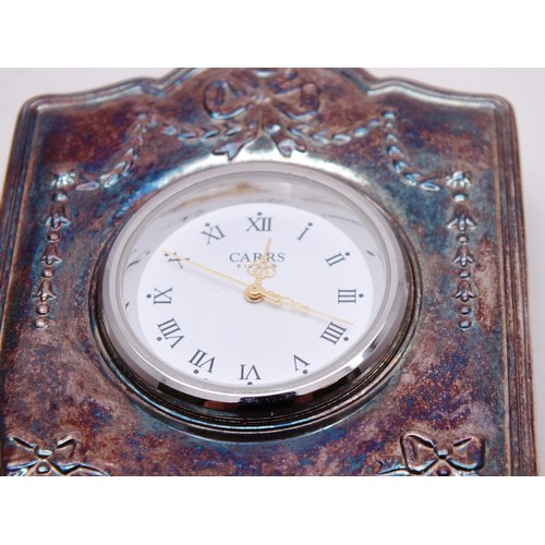 37 - SILVER FRONTED TRAVEL CLOCK