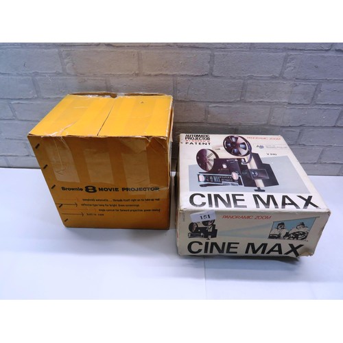 151 - CINEMAX PANORAMIC AND BROWNIE 8 MOVIE PROJECTOR