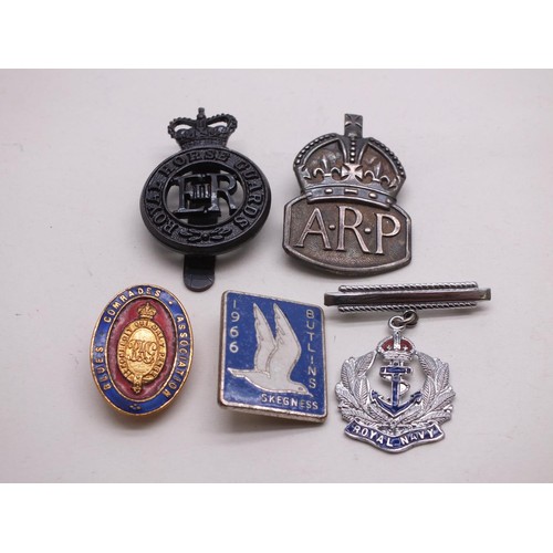 SILVER A.R.P BADGE, SWEETHEART BROOCHES, BUTLINS ETC