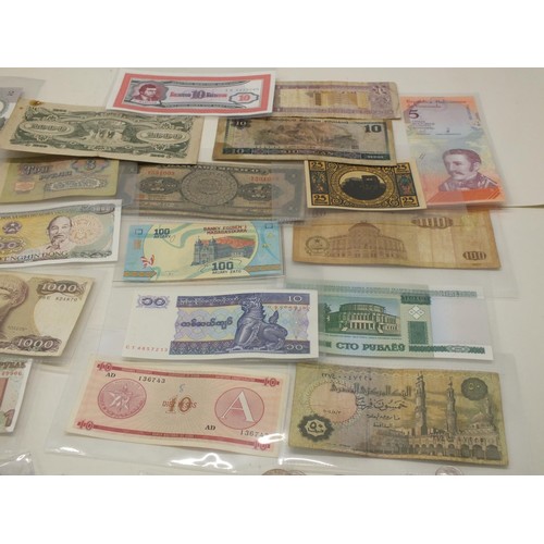 85 - BAG OF BANKNOTES AND COINS