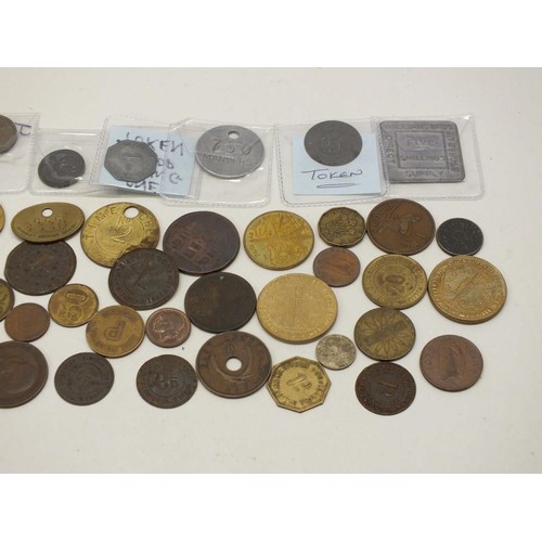 87 - BAG OF OLD COINS, TOKENS, PIT CHECKS ETC