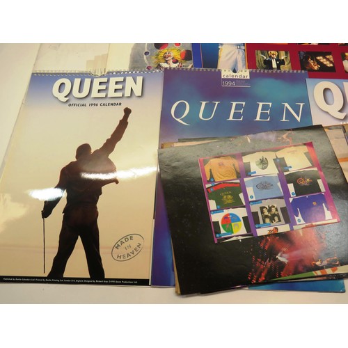 99 - SIX QUEEN CALENDERS 1992, 93, 94, 95 AND 96 AND SKETCH PAD OF QUEEN EPHEMERA