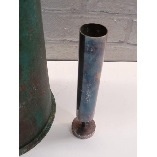 162 - LARGE ARMY SHELL AND ONE PIECE OF TRENCH ART