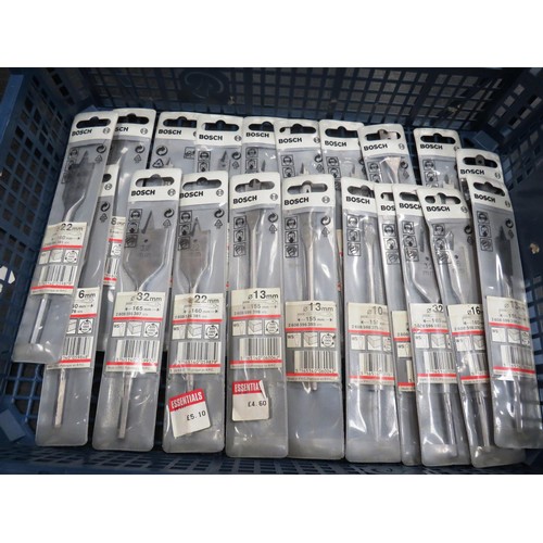 184 - 20 x ASSORTED BOSCH WOOD BITS 8mm- 32mm