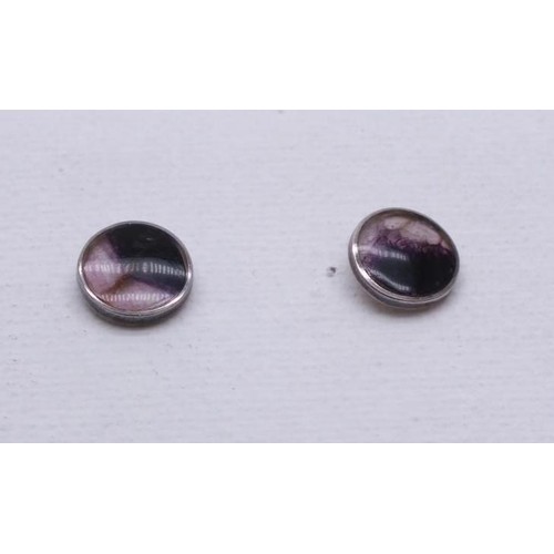 264 - VINTAGE STERLING SILVER BLUE JOHN ROUND STUD EARRINGS - 10mm