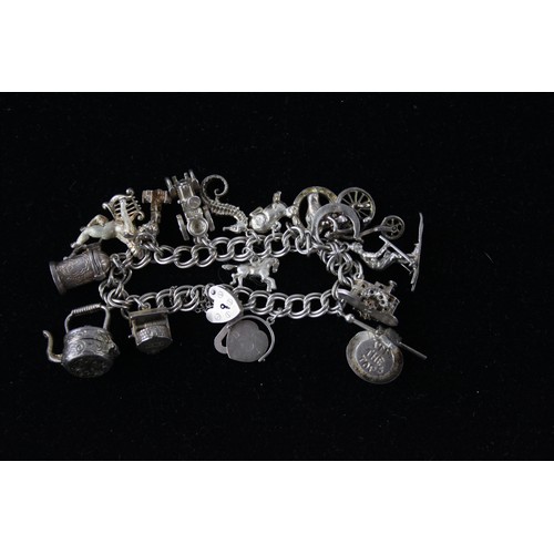 483 - .925 Sterling Silver CHARM BRACELETS inc. Opening Charms, Shoe, Animal(66g)