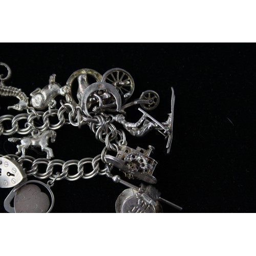 483 - .925 Sterling Silver CHARM BRACELETS inc. Opening Charms, Shoe, Animal(66g)