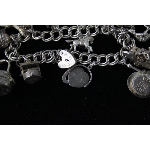 483 - .925 Sterling Silver CHARM BRACELETS inc. Opening Charms, Shoe, Animal(66g)