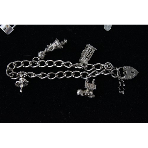 491 - 2 x .925 Sterling Silver CHARM BRACELETS inc. Opening Charms, Shoe, Animal(38g)