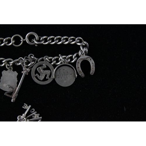 497 - 2 x .925 Sterling Silver CHARM BRACELETS inc. Opening Charms, Shoe, Animal(52g)