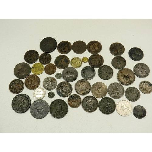 505 - ASSORTED ENGLISH, FRENCH, NORWEGIAN & ARGENTINIAN COINS FROM THE  1800's