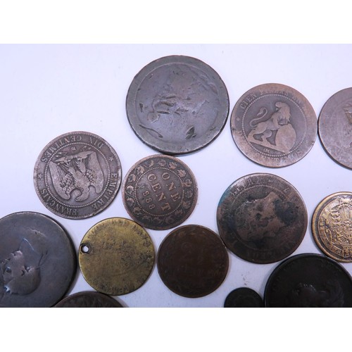 505 - ASSORTED ENGLISH, FRENCH, NORWEGIAN & ARGENTINIAN COINS FROM THE  1800's