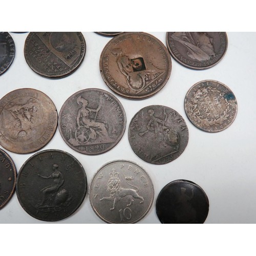 505 - ASSORTED ENGLISH, FRENCH, NORWEGIAN & ARGENTINIAN COINS FROM THE  1800's