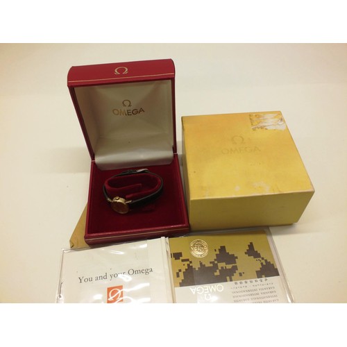 72 - 9ct GOLD LADIES ROLEX WATCH FACE & STRAP 22.2g, 9ct GOLD OMEGA BOXED WITH WARRANTY CARD & A VINTAGE ... 