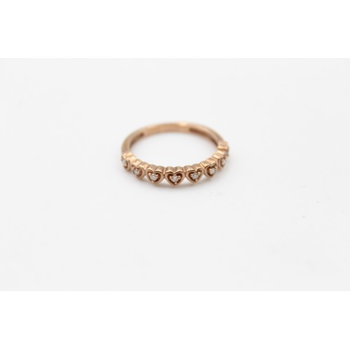 404 - 9ct rose gold diamond eternity ring (2g) - Size O