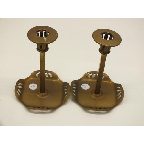 378 - PAIR OF ARTS AND CRAFTS CANDLESTICKS