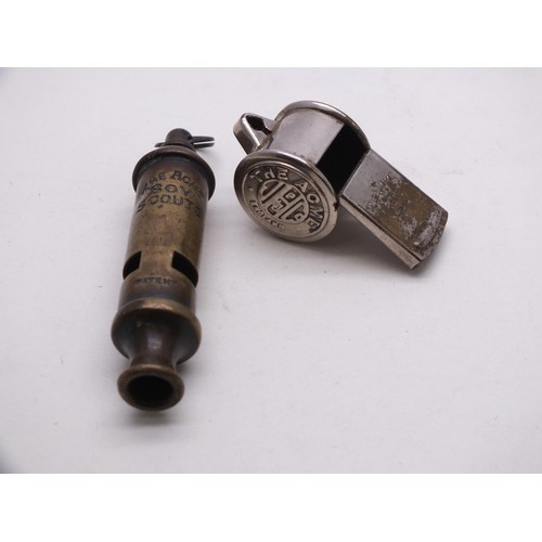 204 - TWO VINTAGE WHISTLES INCLUDES BOY SCOUTS