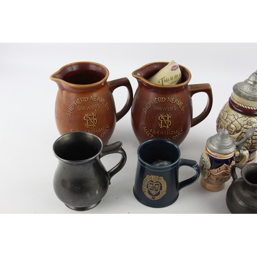 477 - 6 x Vintage CERAMIC JUGS / MUGS Includes Imperial Pints, Naval Pitcher ETC